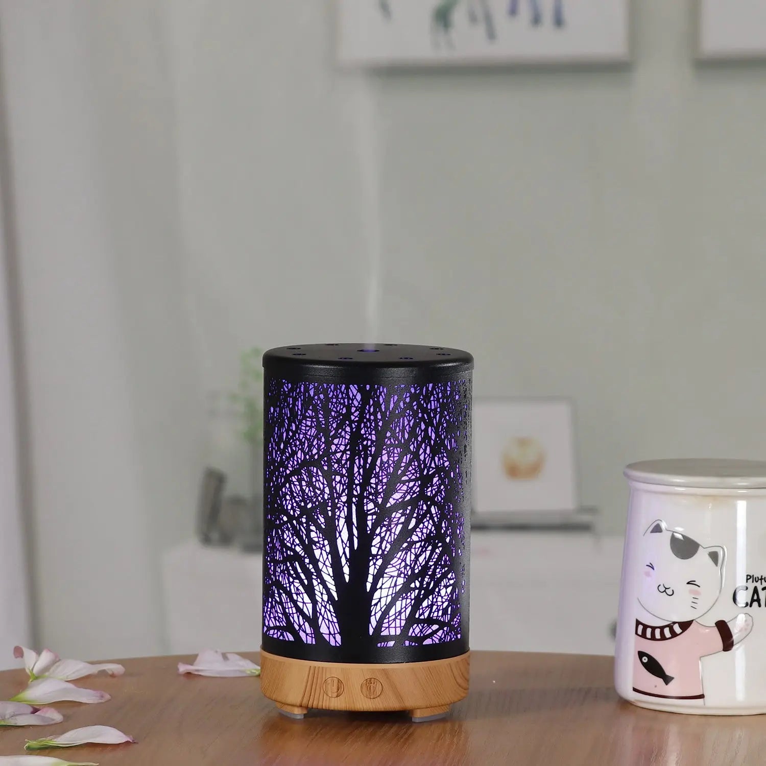 Black Forest Design Iron Essential Oil Diffuser - 7 Color LED Ultrasonic Cool Mist Humidifier 100ml Wholesale Hub