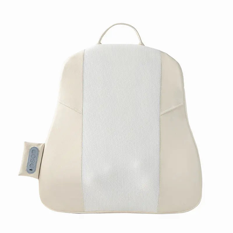 Beige Slim Wireless Shiatsu Back Massager Cushion - Rechargeable Heated Massage Pad for Full Back Relief Wholesale Hub