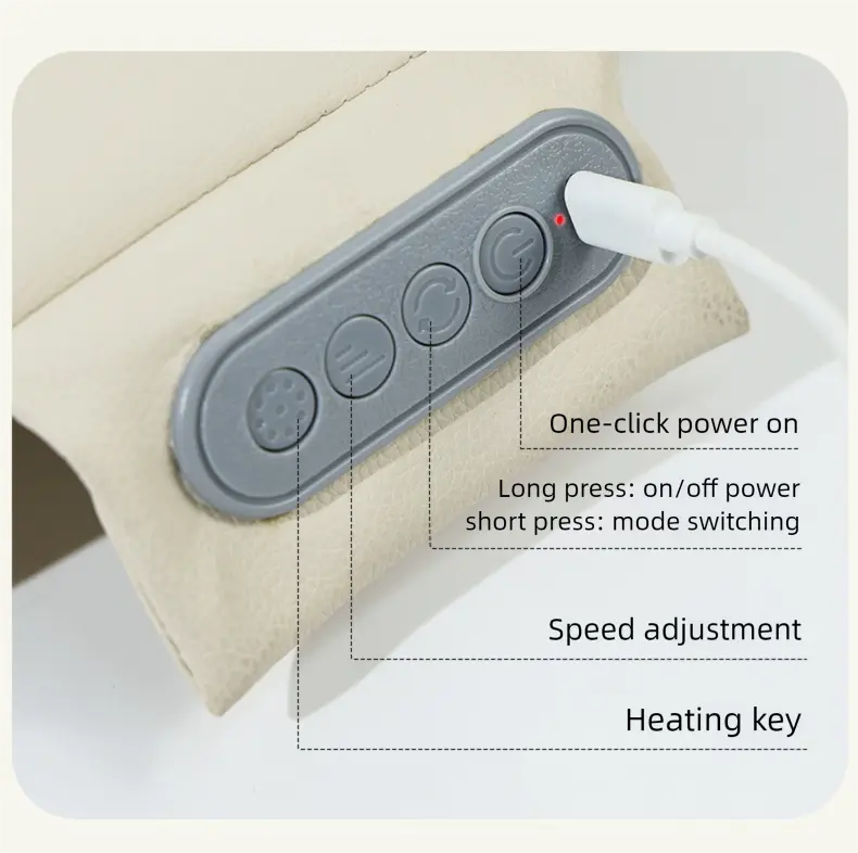 Grey Slim Wireless Shiatsu Back Massager Cushion - Rechargeable Heated Massage Pad for Full Back Relief Wholesale Hub