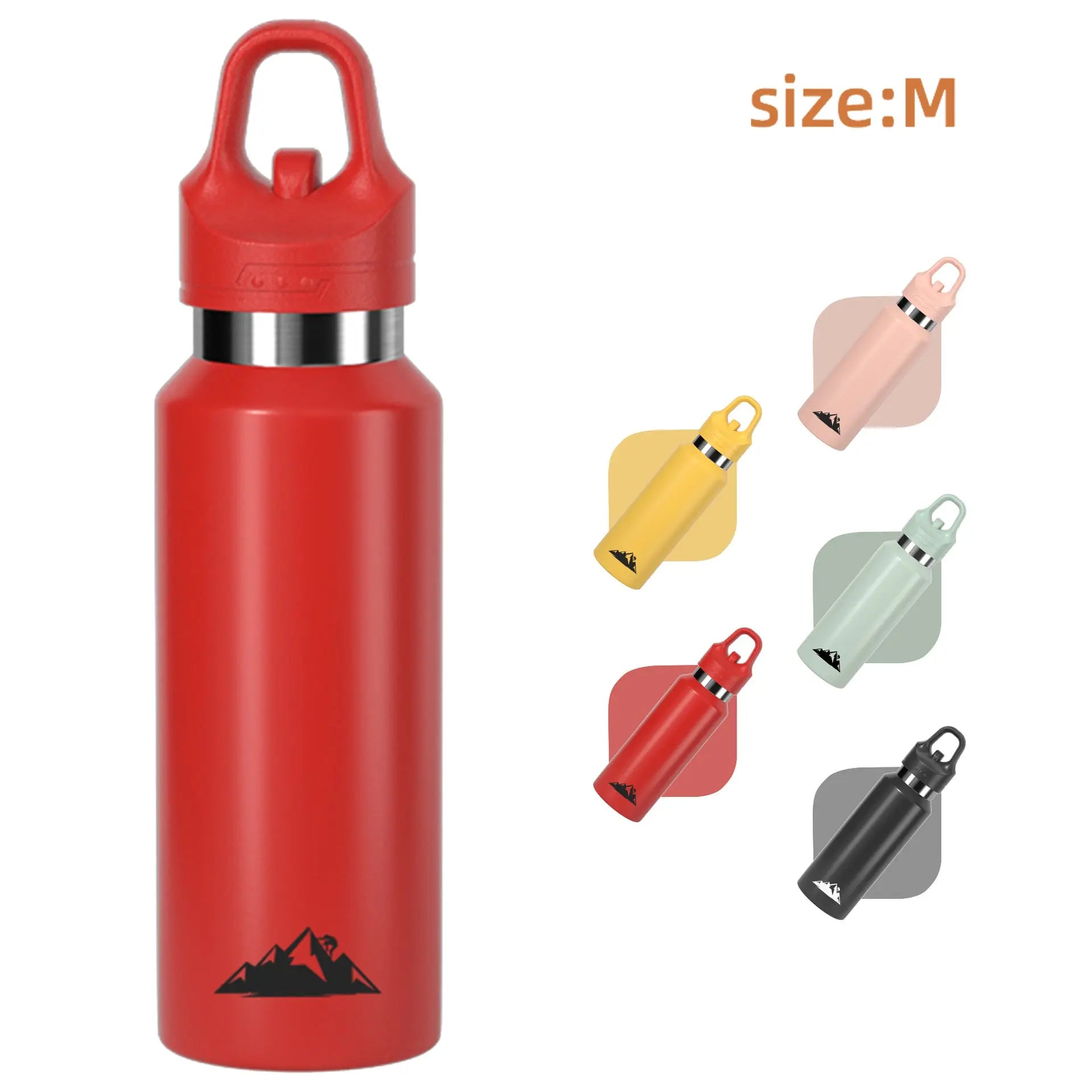 Red 480ml Insulated Stainless Steel Water Bottle - Leakproof One-Click Lid Thermal Flask for Hot & Cold Drinks Wholesale Hub