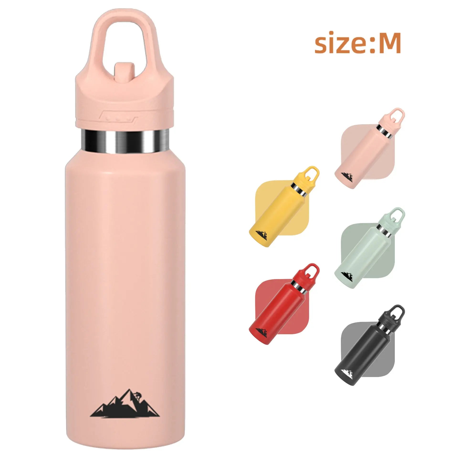 Pink 480ml Insulated Stainless Steel Water Bottle - Leakproof One-Click Lid Thermal Flask for Hot & Cold Drinks Wholesale Hub