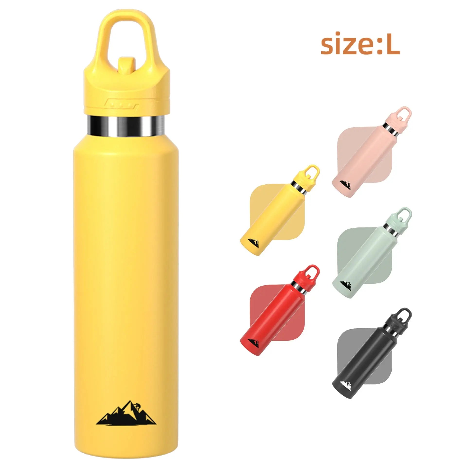 Yellow 680ml Insulated Stainless Steel Water Bottle - Leakproof One-Click Lid Thermal Flask for Hot & Cold Drinks Wholesale Hub