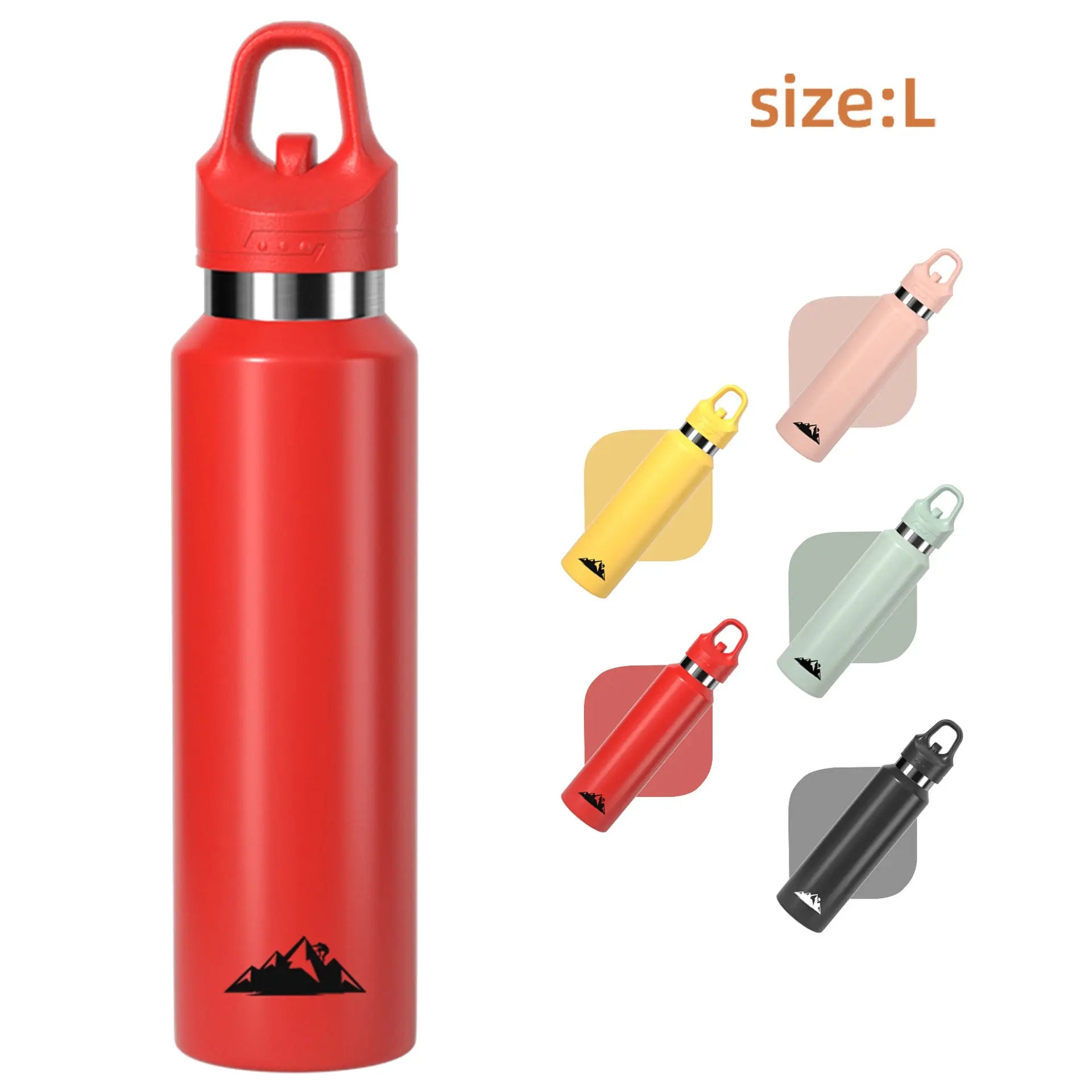 Red 680ml Insulated Stainless Steel Water Bottle - Leakproof One-Click Lid Thermal Flask for Hot & Cold Drinks Wholesale Hub
