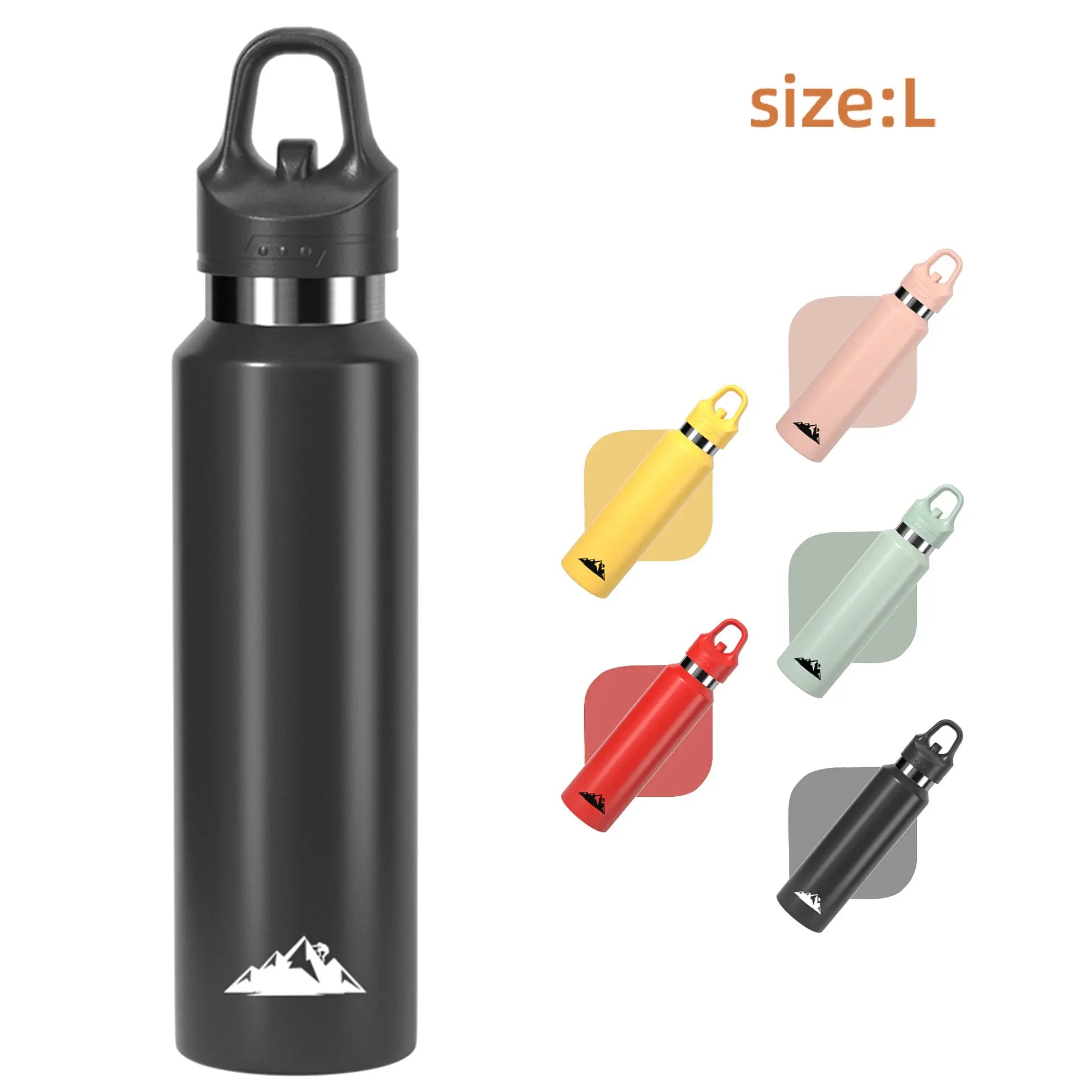 Black 680ml Insulated Stainless Steel Water Bottle - Leakproof One-Click Lid Thermal Flask for Hot & Cold Drinks Wholesale Hub