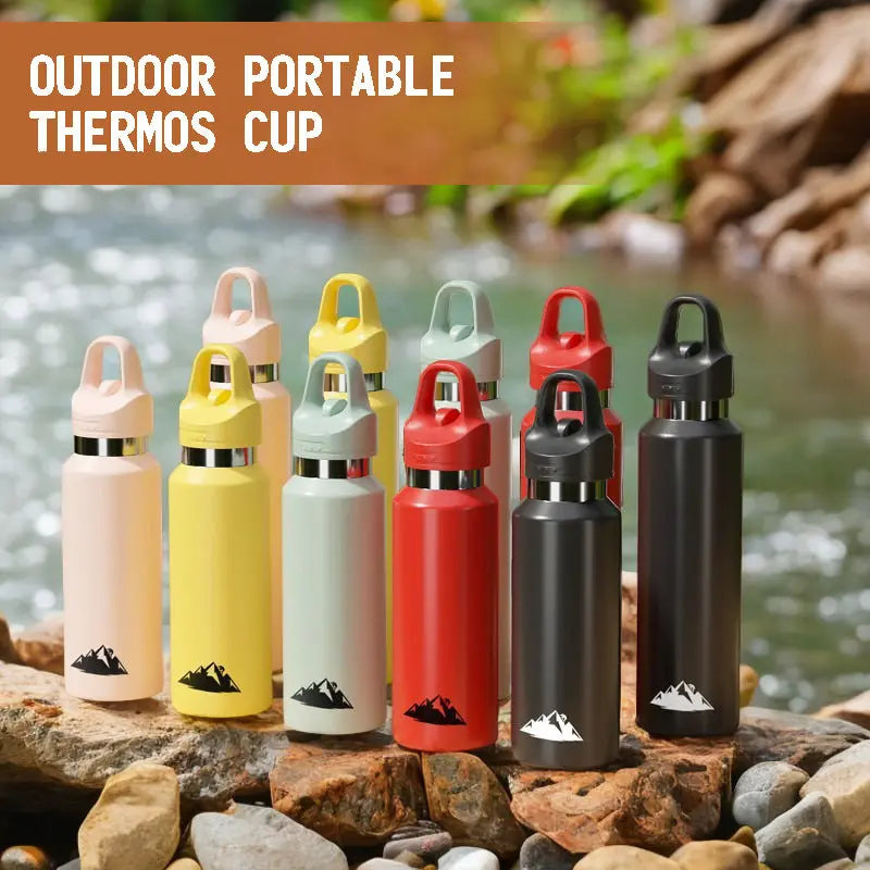 Black 680ml Insulated Stainless Steel Water Bottle - Leakproof One-Click Lid Thermal Flask for Hot & Cold Drinks Wholesale Hub