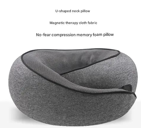 Dark Grey Ergonomic Memory Foam Travel Neck Pillow - U-Shaped Support for Naps & Journeys Wholesale Hub