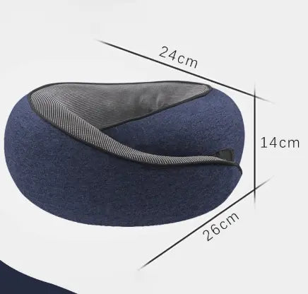 Navy Blue Ergonomic Memory Foam Travel Neck Pillow - U-Shaped Support for Naps & Journeys Wholesale Hub