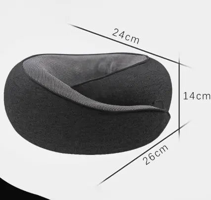 Black Ergonomic Memory Foam Travel Neck Pillow - U-Shaped Support for Naps & Journeys Wholesale Hub