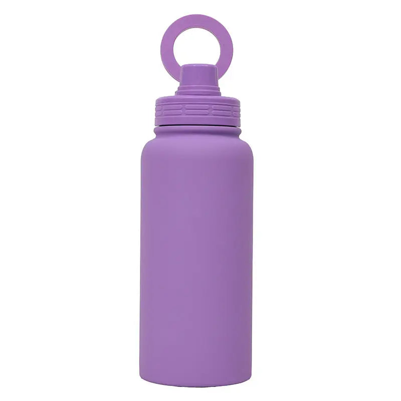 Purple Premium 35oz Stainless Steel Insulated Sports Bottle with Magnetic Phone Holder Lid Wholesale Hub