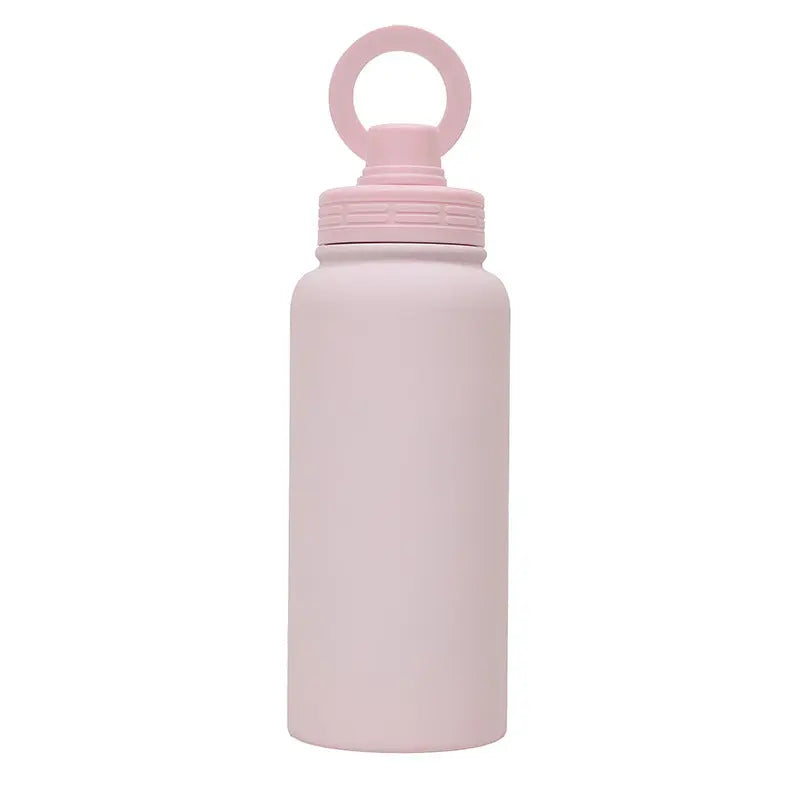Pink Premium 35oz Stainless Steel Insulated Sports Bottle with Magnetic Phone Holder Lid Wholesale Hub