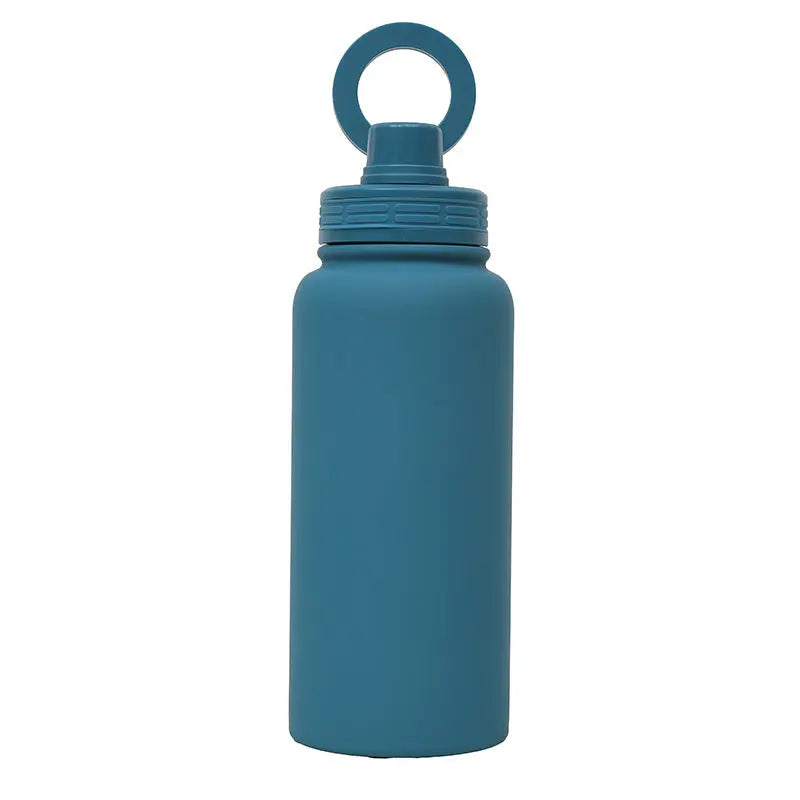 Lake Blue Premium 35oz Stainless Steel Insulated Sports Bottle with Magnetic Phone Holder Lid Wholesale Hub