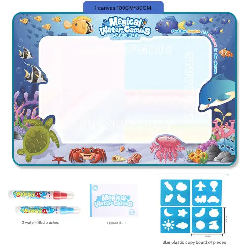 Fruit Alphabet Giant Aqua Magic Doodle Mat 100x80cm - Mess-Free Reusable Water Drawing Pad for Creative Kids Wholesale Hub