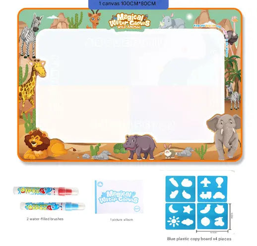 African animals Giant Aqua Magic Doodle Mat 100x80cm - Mess-Free Reusable Water Drawing Pad for Creative Kids Wholesale Hub