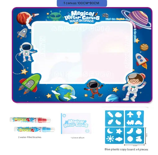 Interplanetary Space Giant Aqua Magic Doodle Mat 100x80cm - Mess-Free Reusable Water Drawing Pad for Creative Kids Wholesale Hub