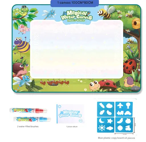 Forest Insect Giant Aqua Magic Doodle Mat 100x80cm - Mess-Free Reusable Water Drawing Pad for Creative Kids Wholesale Hub