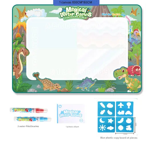 Dinosaur Land Giant Aqua Magic Doodle Mat 100x80cm - Mess-Free Reusable Water Drawing Pad for Creative Kids Wholesale Hub