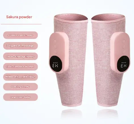Two-piece Pink Portable Leg Air Pressure Massager with Constant Heat - Slimming and Relaxation Wholesale Hub