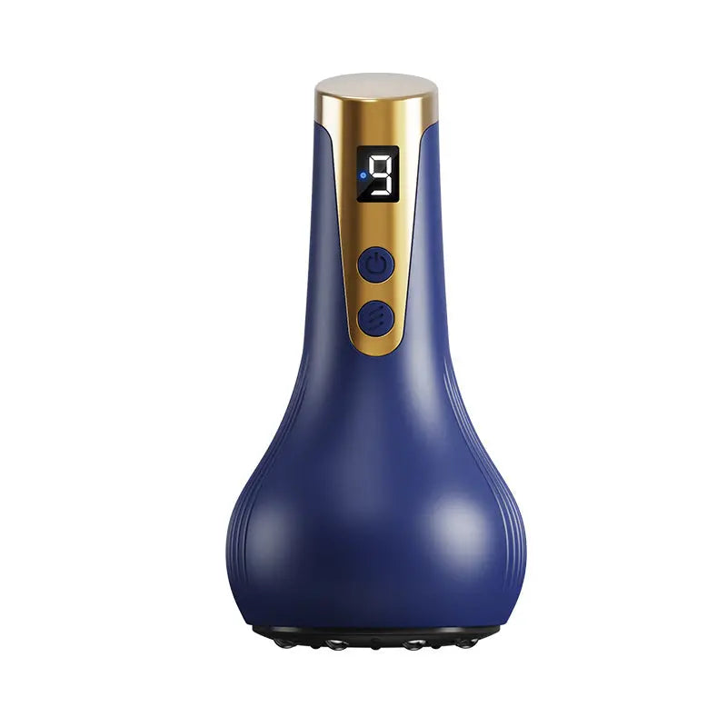 Blue Electric Meridian Scraping Massager with Air Release Valve - Full Body Suction Therapy, 16.6x8.4cm Wholesale Hub