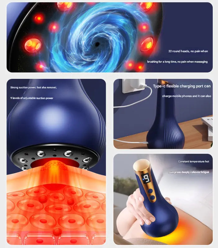 White Electric Meridian Scraping Massager with Air Release Valve - Full Body Suction Therapy, 16.6x8.4cm Wholesale Hub