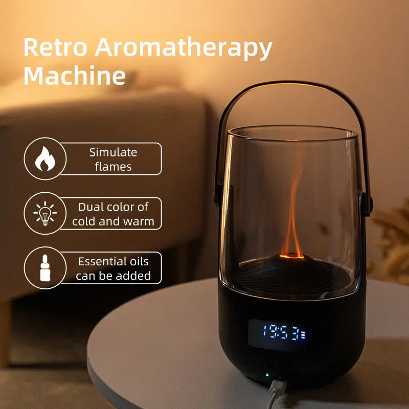 Creative Retro Flame Essential Oil Diffuser - Portable Humidifier for Office, Bedroom & Camping Wholesale Hub
