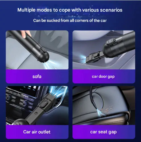 White Versatile 2-in-1 Cordless Handheld Vacuum Cleaner & Blower - USB Rechargeable, High-Power for Car & Home Wholesale Hub