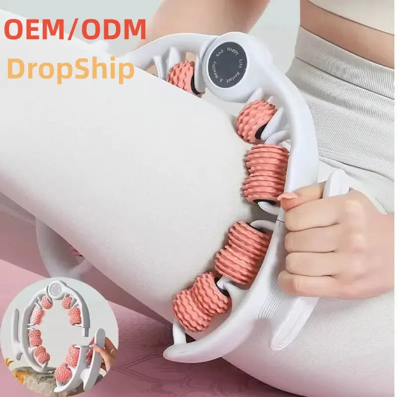 Green 360 Degree Clamp Leg Roller Massager - Deep Tissue Relief for Thighs, Calves & Arms Wholesale Hub