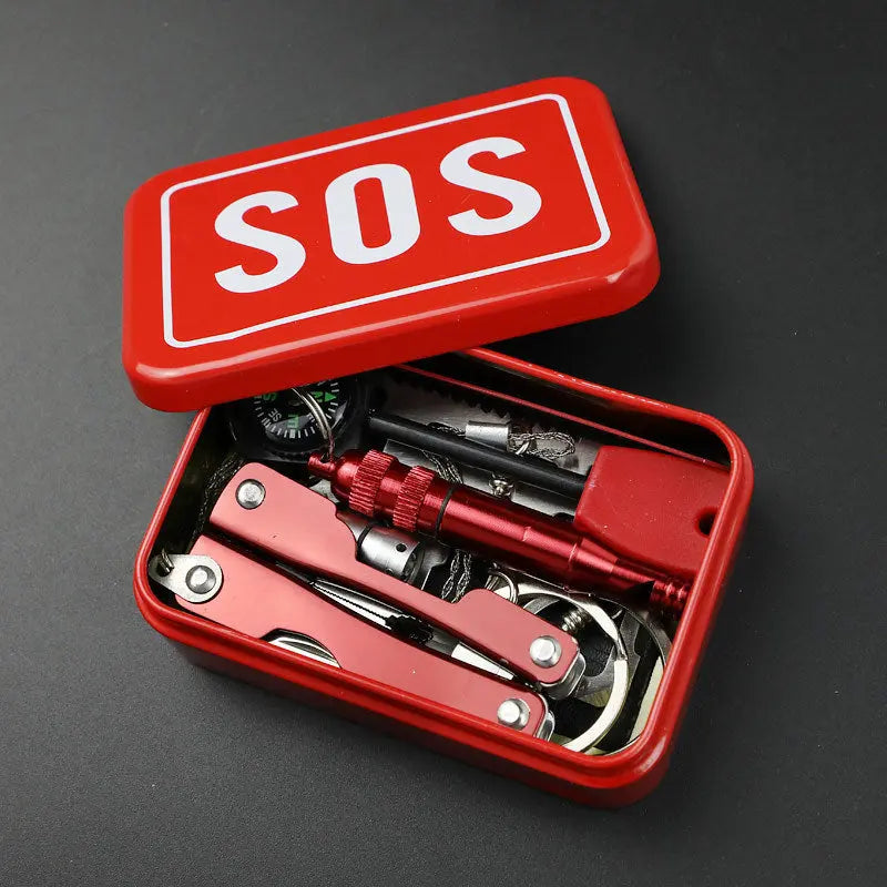 Compact SOS Survival Kit - 194 g Emergency Multi-Tool Set for Outdoor Adventures Wholesale Hub