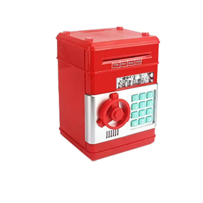 Red Children's Mini Safe Piggy Bank with Fingerprint and Password Lock Wholesale Hub