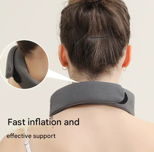 APP Intelligent Voice Grey Multi-Mode Cervical Traction Neck Massager with Heat Therapy Wholesale Hub