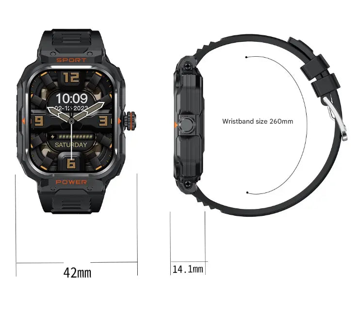 Black 2-in-1 Smartwatch with Earbuds and 2.01-Inch HD Screen for Sports Wholesale Hub