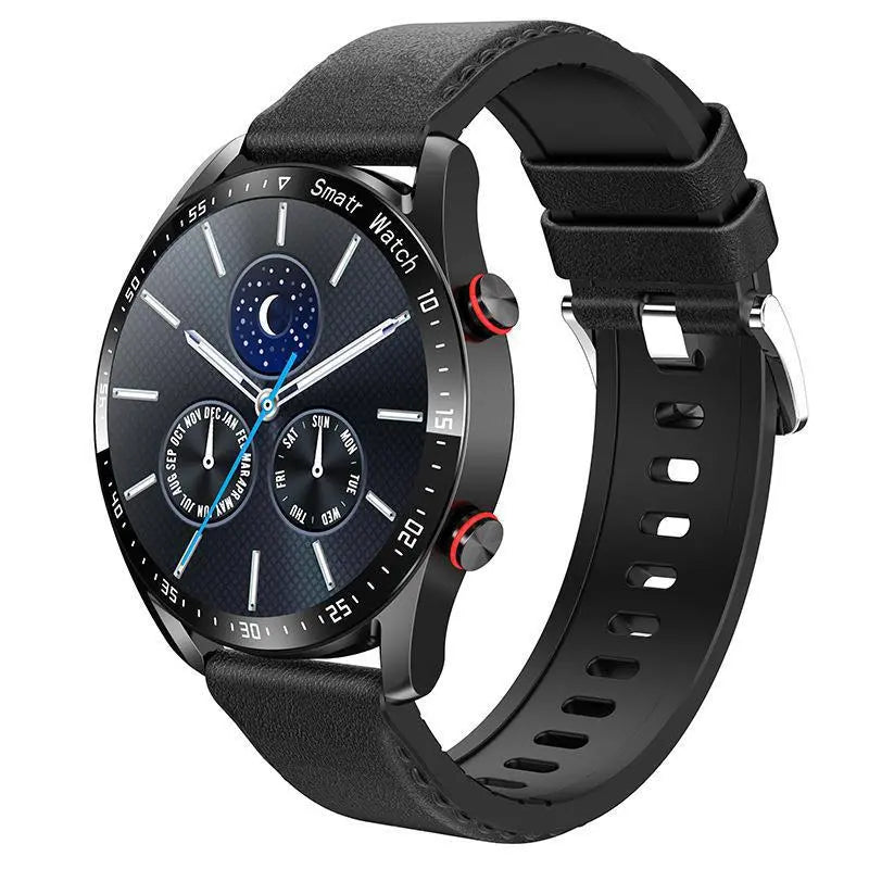Black Silicone +22MM Black Mitsubishi Steel Strip Business Smartwatch with ECG and PPG Monitoring and Stainless Steel Strap Wholesale Hub