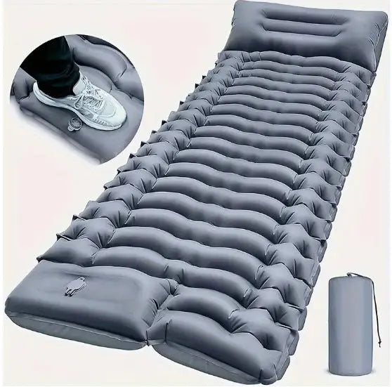 Grey 190cm Ultra-Light Foot Pump Inflatable Camping Sleeping Pad Wholesale Hub