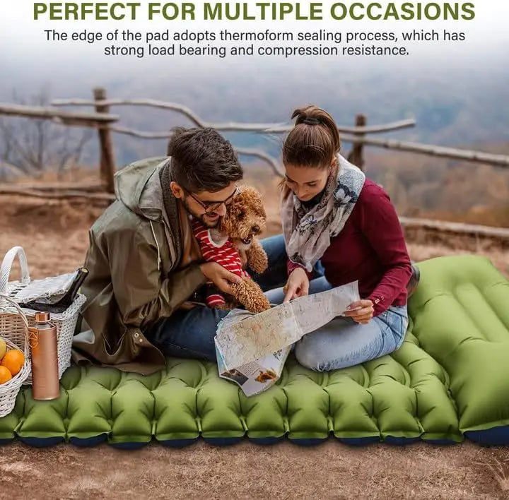 Grey 190cm Ultra-Light Foot Pump Inflatable Camping Sleeping Pad Wholesale Hub