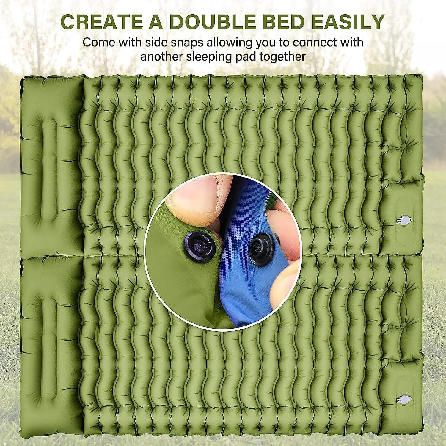 Grey 190cm Ultra-Light Foot Pump Inflatable Camping Sleeping Pad Wholesale Hub