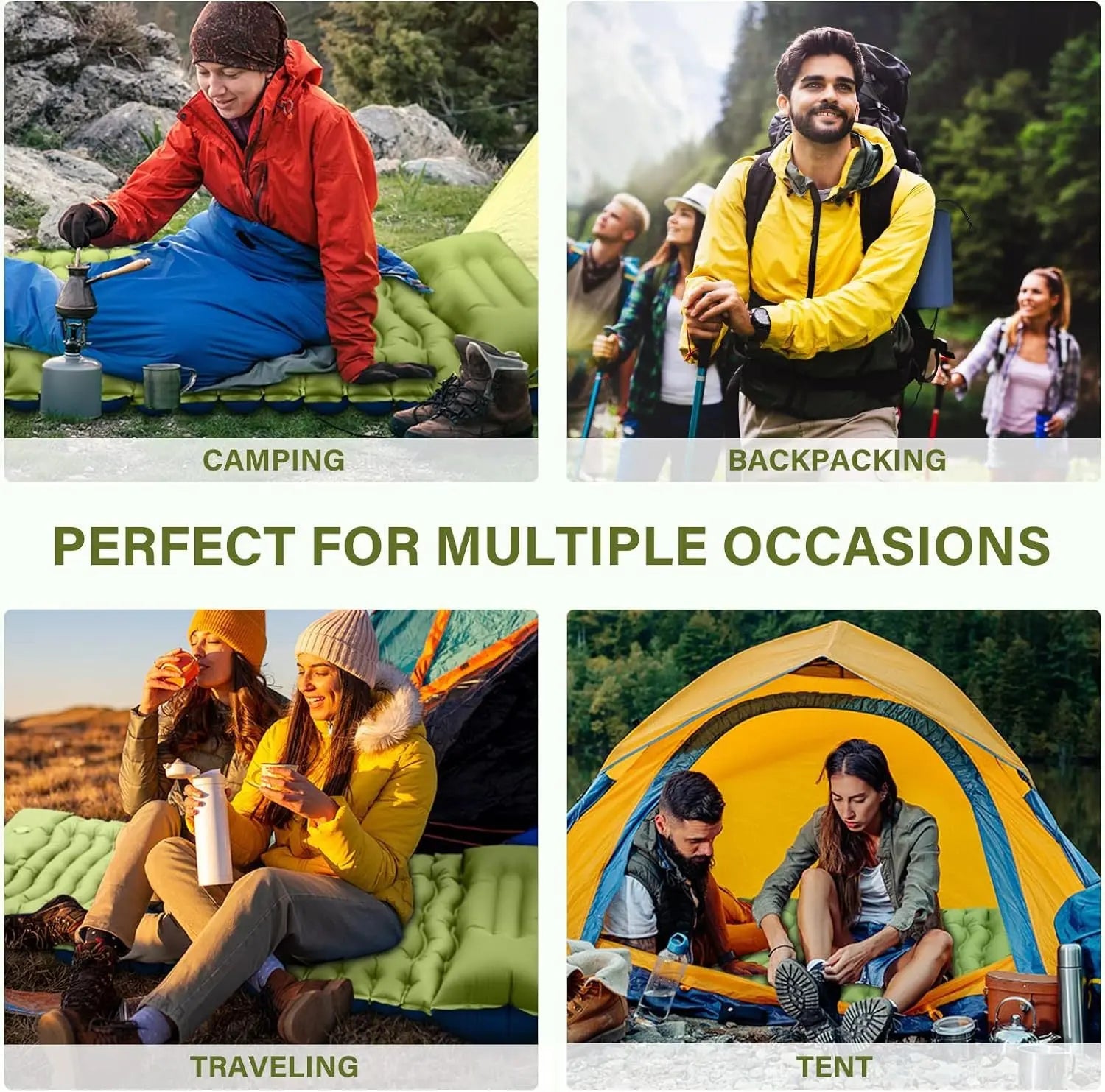 Grey 190cm Ultra-Light Foot Pump Inflatable Camping Sleeping Pad Wholesale Hub