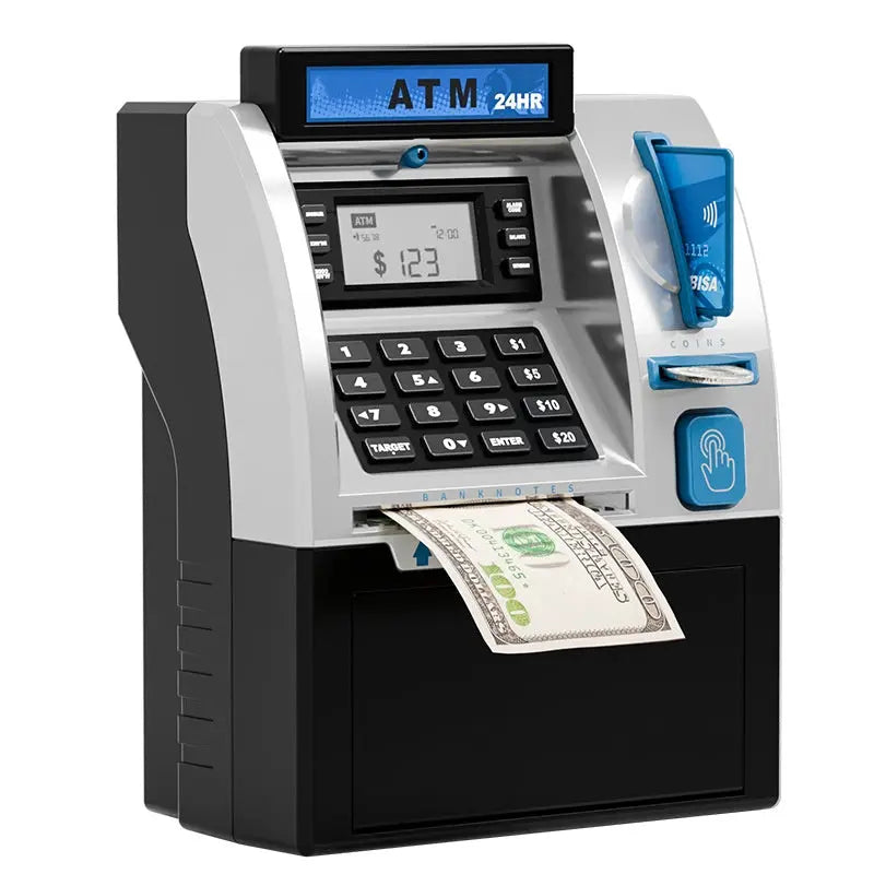 Kids ATM Savings Bank - Electronic Piggy Bank with Debit Card, PIN(black) Wholesale Hub