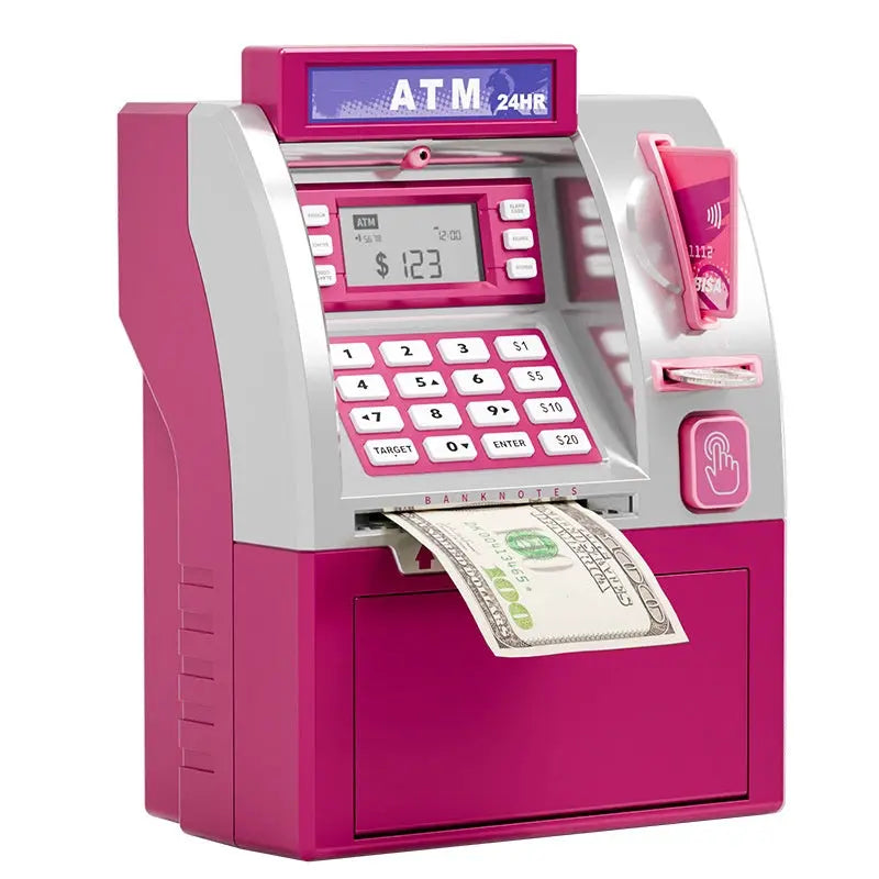Kids ATM Savings Bank - Electronic Piggy Bank with Debit Card, PIN(Pink) Wholesale Hub