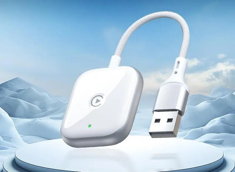 2-in-1 Wireless CarPlay & Android Auto Adapter - Plug & Play Dongle for Cars(Applicable to iPhone-White) Wholesale Hub