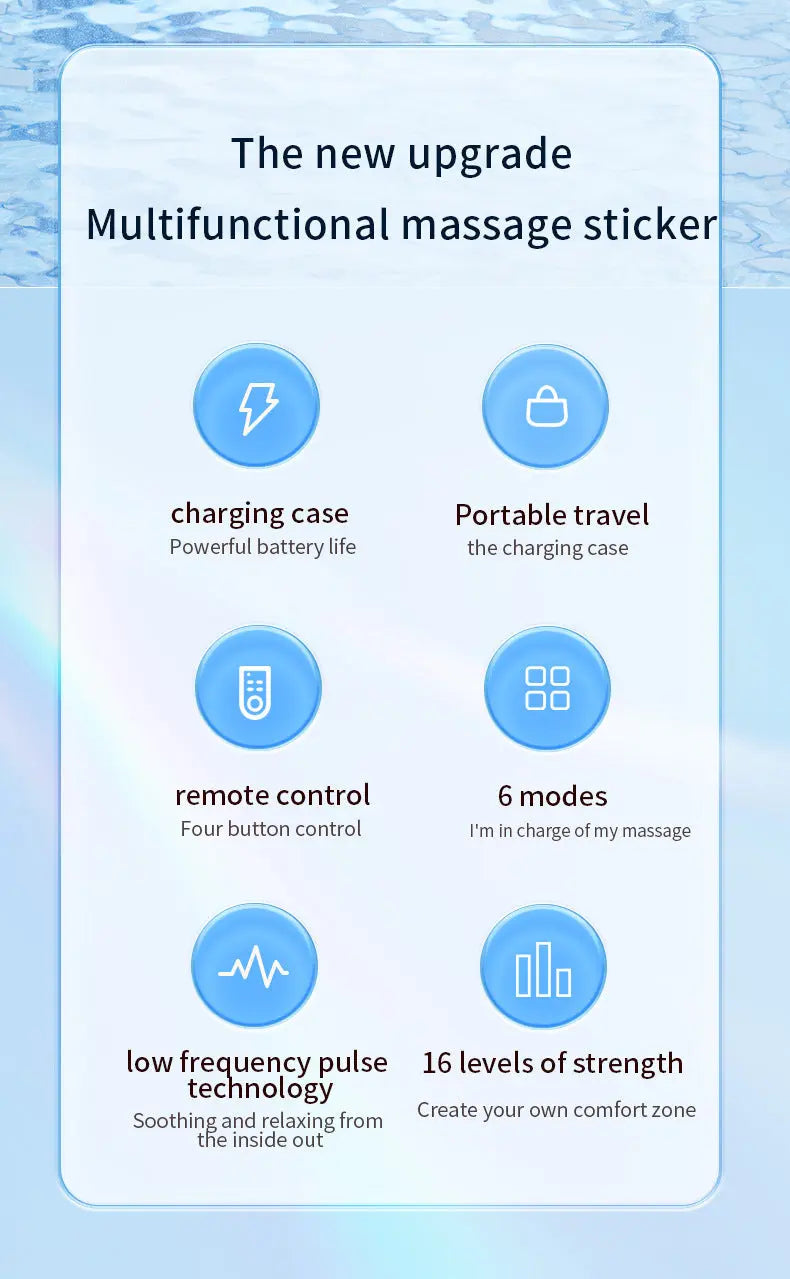 Smart Cervical Spine EMS Massager Sticker with Remote Control & Charging Case - 6 Modes, 16 Strengths(white) Wholesale Hub