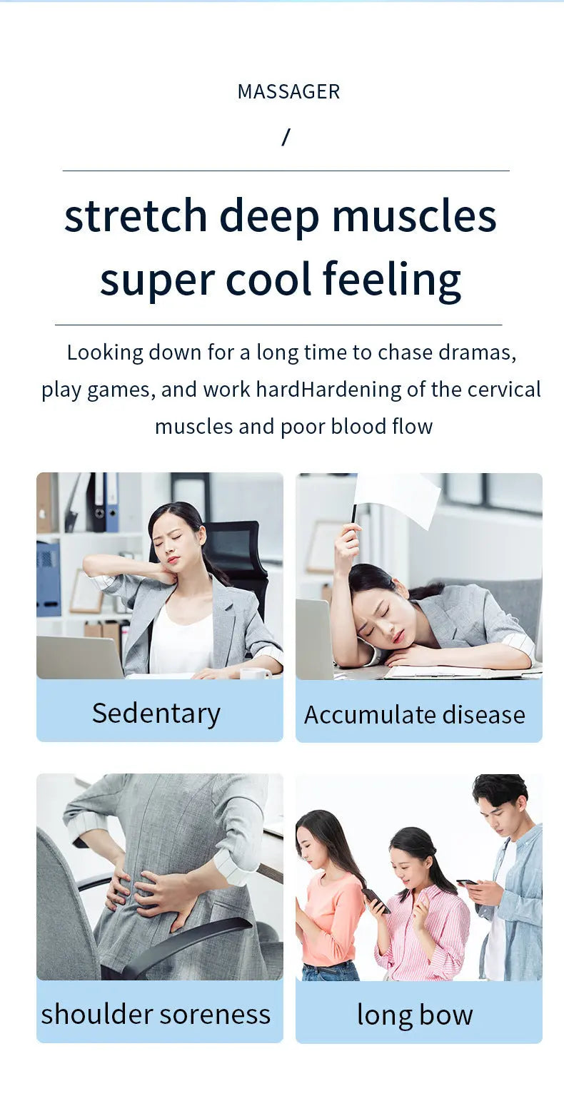 Smart Cervical Spine EMS Massager Sticker with Remote Control & Charging Case - 6 Modes, 16 Strengths(white) Wholesale Hub