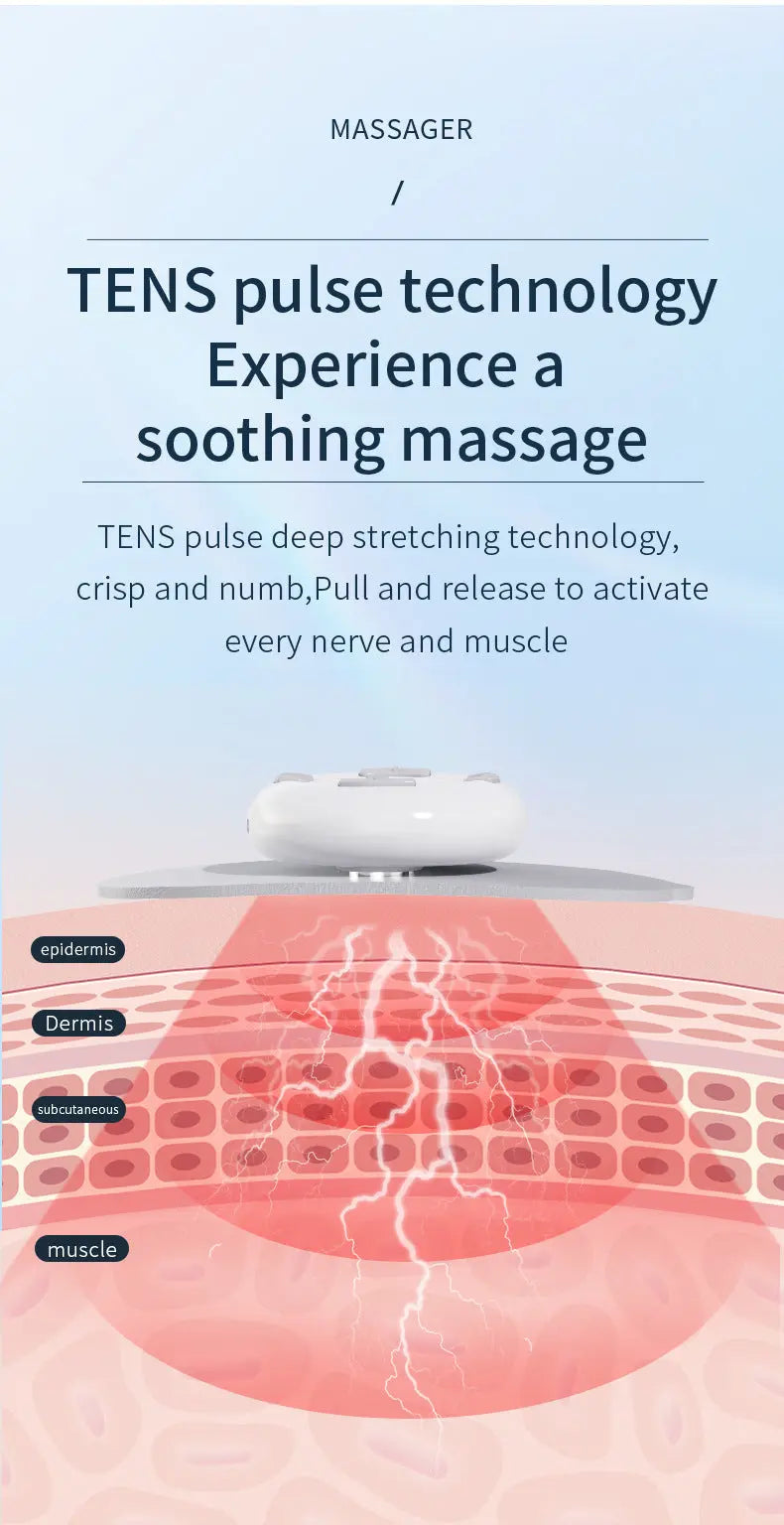 Smart Cervical Spine EMS Massager Sticker with Remote Control & Charging Case - 6 Modes, 16 Strengths(white) Wholesale Hub