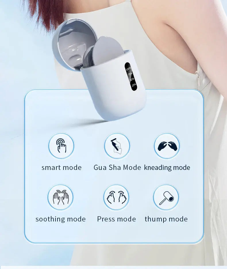 Smart Cervical Spine EMS Massager Sticker with Remote Control & Charging Case - 6 Modes, 16 Strengths(white) Wholesale Hub