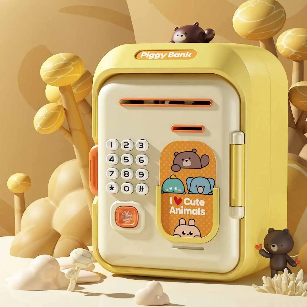Interactive Kids' Piggy Bank Safe with Music, Stories & Password Lock(Yellow) Wholesale Hub