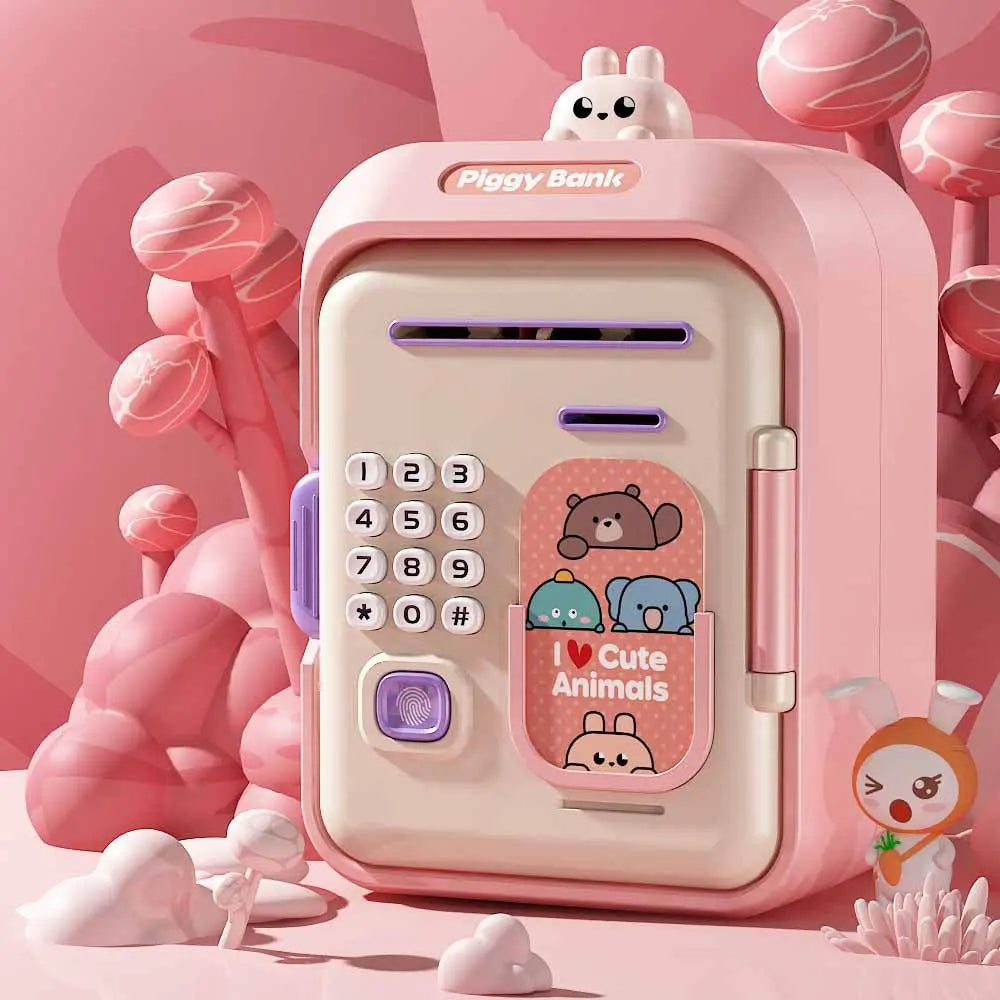 Interactive Kids' Piggy Bank Safe with Music, Stories & Password Lock(Pink) Wholesale Hub