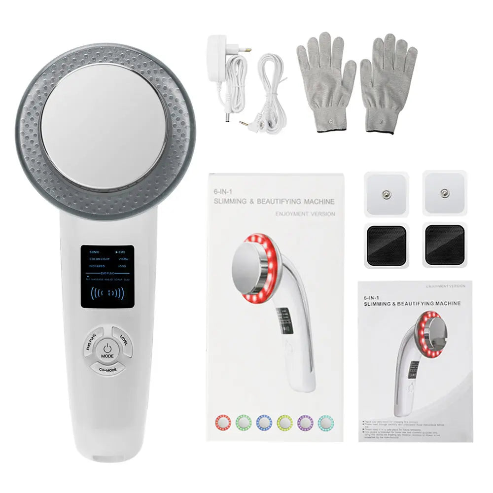 6-in-1 Ultrasonic Slimming & Beautifying RF Device - Body Sculpting & Skin Rejuvenation(white) Wholesale Hub