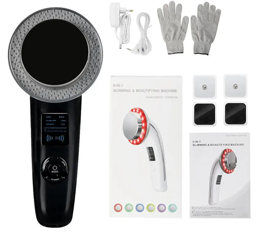 6-in-1 Ultrasonic Slimming & Beautifying RF Device - Body Sculpting & Skin Rejuvenation(black) Wholesale Hub