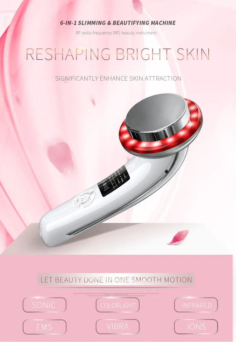 6-in-1 Ultrasonic Slimming & Beautifying RF Device - Body Sculpting & Skin Rejuvenation(black) Wholesale Hub