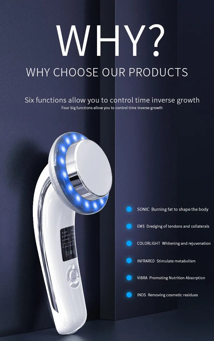 6-in-1 Ultrasonic Slimming & Beautifying RF Device - Body Sculpting & Skin Rejuvenation(black) Wholesale Hub