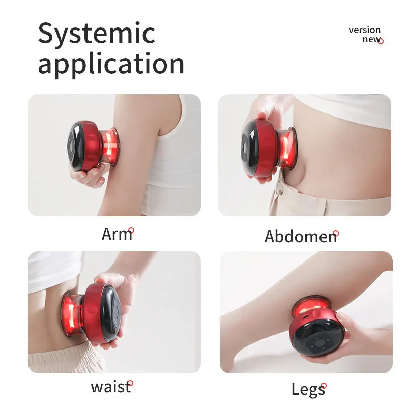 Smart Electric Cupping Therapy Massager - Adjustable Suction & Heat, Red Light Therapy, USB-C Rechargeable(Black) Wholesale Hub