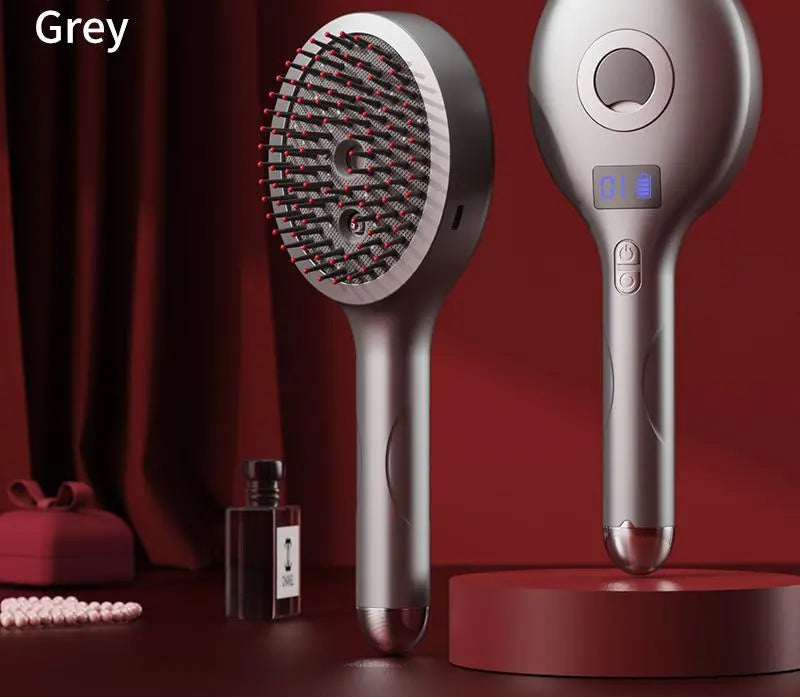 4-in-1 SPA Scalp Care Massage Comb - Red Light Therapy, Nano Steam & Vibration, USB-C Rechargeable(grey) Wholesale Hub